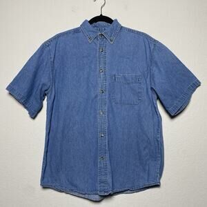 Vintage Outback Rider Button Down Chambray Mens Medium Western Rugged Workwear